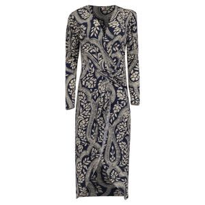 Johanna Ortiz Spice Market Hunter Midi Dress in Midnight Blue Cotton